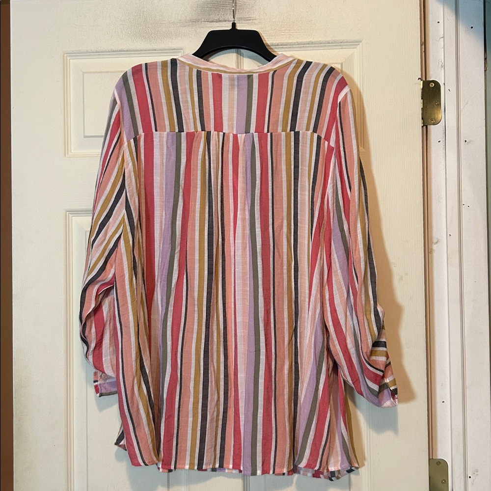 Zac & Rachel Woman Striped Multicolor Top Size 3X - Picture 7 of 8